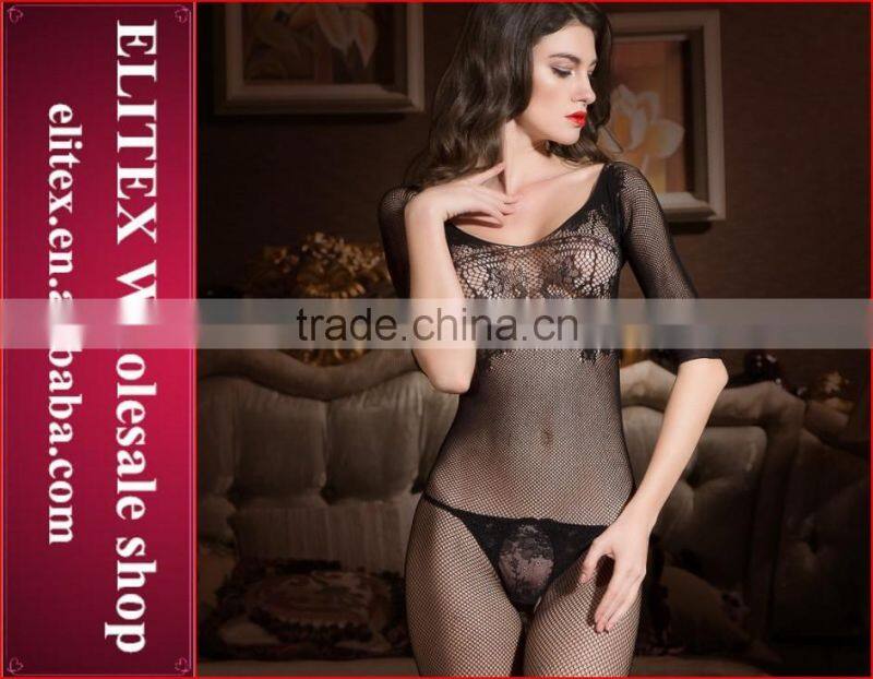 Wholesale Black Crochet Fashion Woman Sexy Lingerie Hot Full Body Stocking