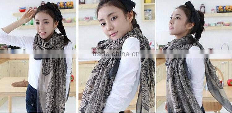 Women Long Print Cotton Scarf Wrap Ladies Large Silk Scarves Wholesale