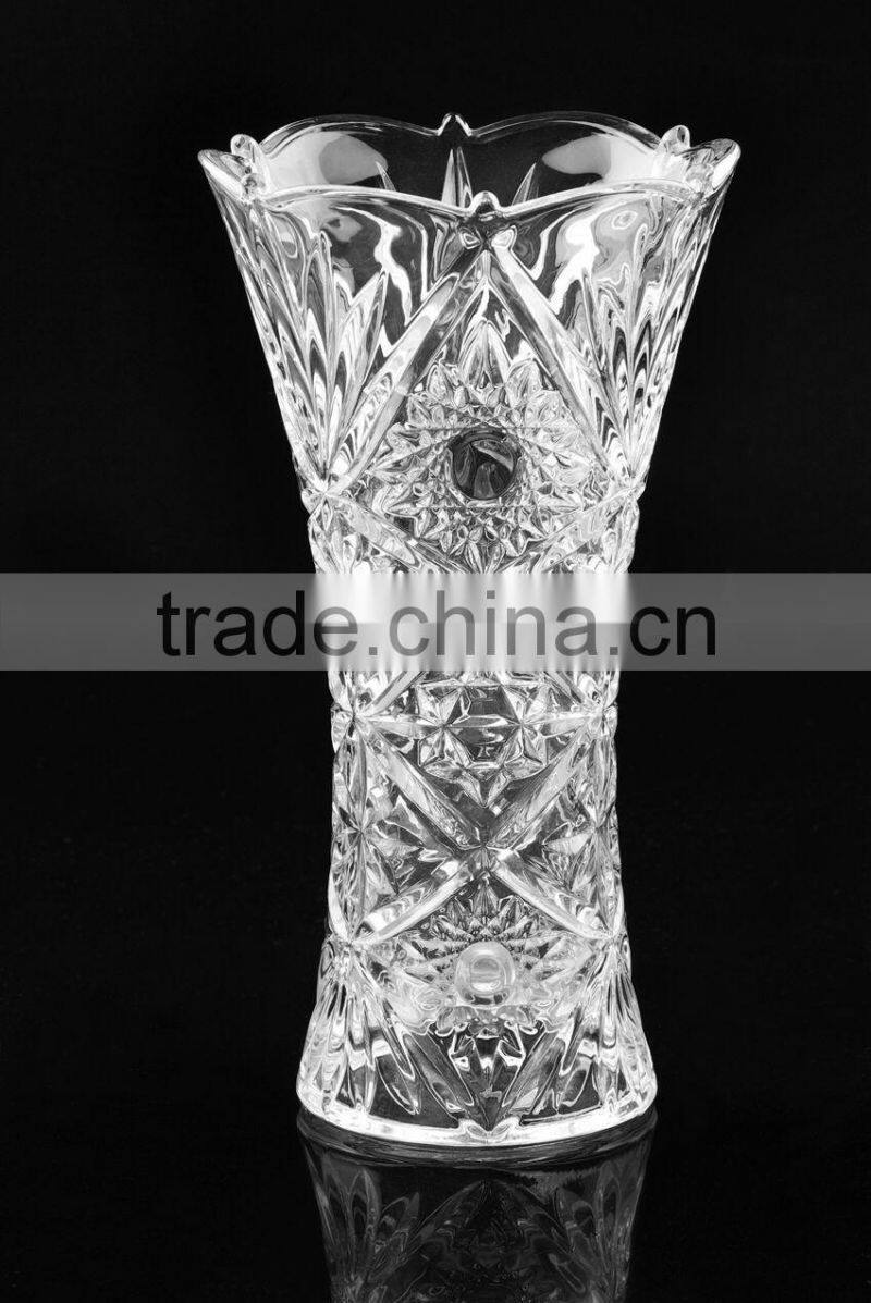 high quality embossing glass vase