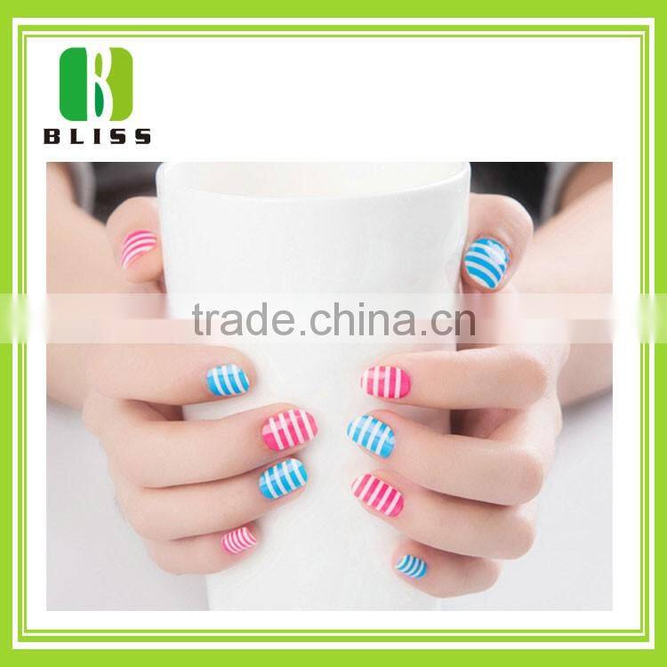Popular White Lace Strip Style Nail Art Decals colorful waterproof self adhesive 3d nail sticker