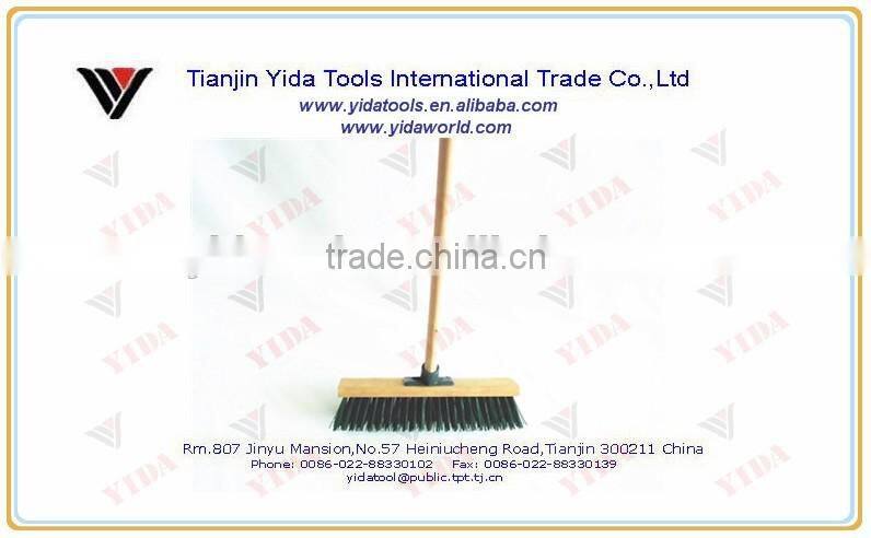 outdoor wooden push broom