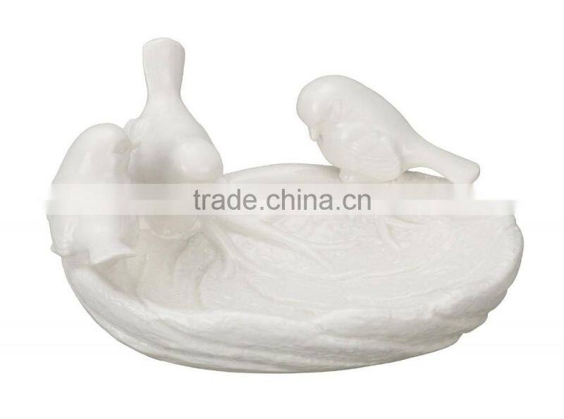 Personalized Ceramic Leaf Dish with Birds