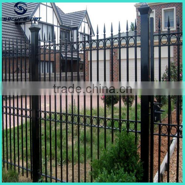 decorative wrought iron ornamental picket fence with square tube insert factory
