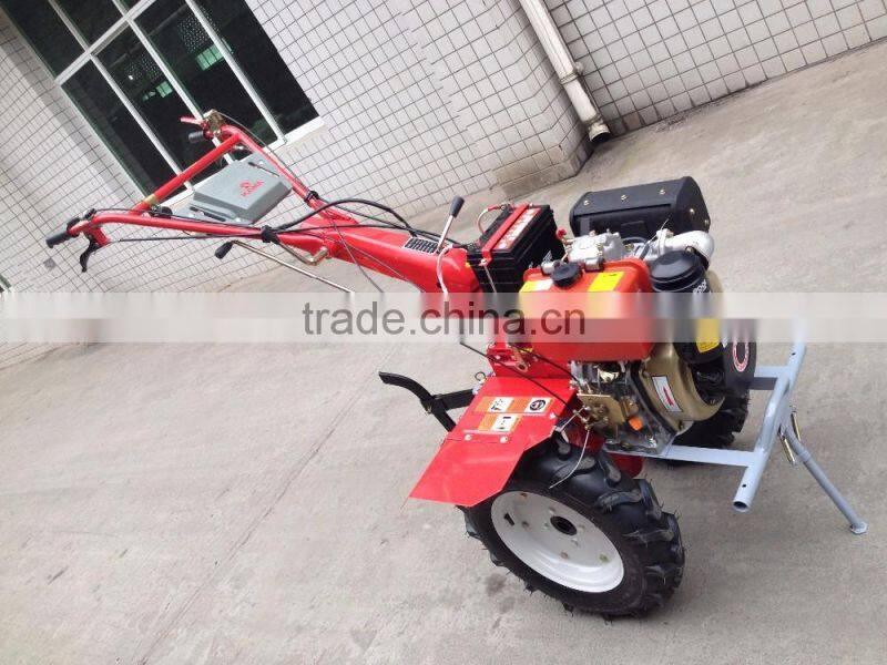 Top quality manual starter 13hp Diesel Gear Driving cultivator tiller with top spare parts