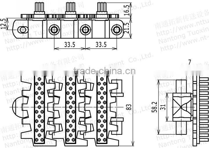 7100G Flexible Cleated Conveyor Chains