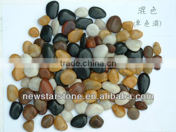 colorful mixed polished pebbles