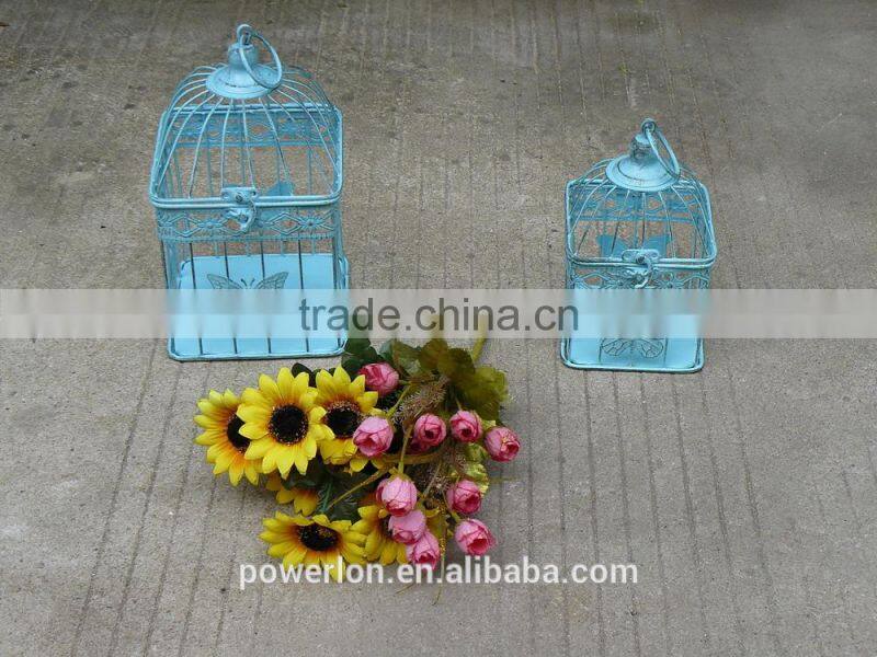2015 New design shabby chic decoration iron butterfly small bird cage