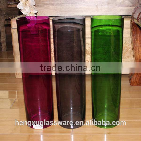 frosted pillar glass vase