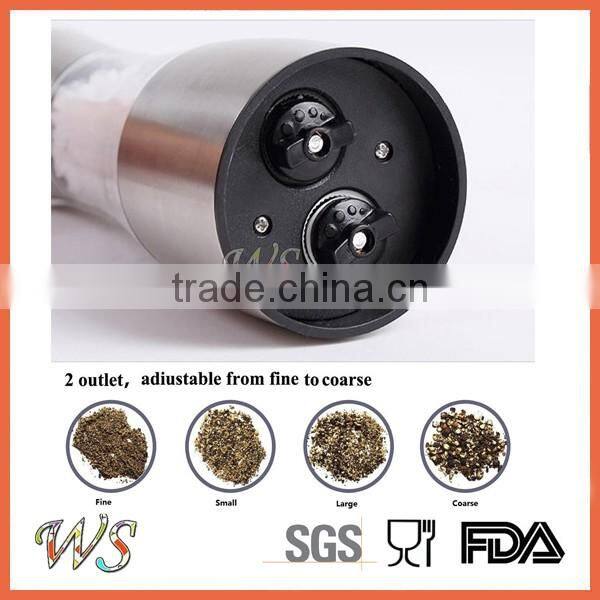 WS-PG28 Adjustable Ceramic Core Rotor 2in1 stainless steel salt and pepper shakers