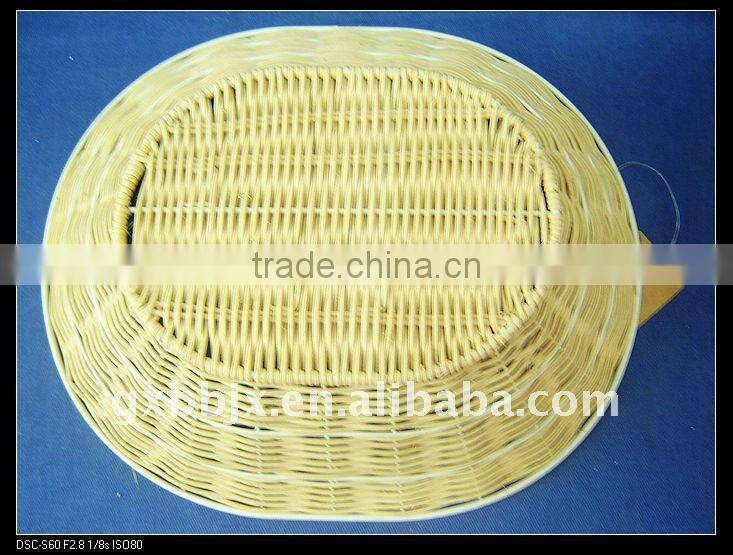 Natural Oval Rattan iron frame storage basket