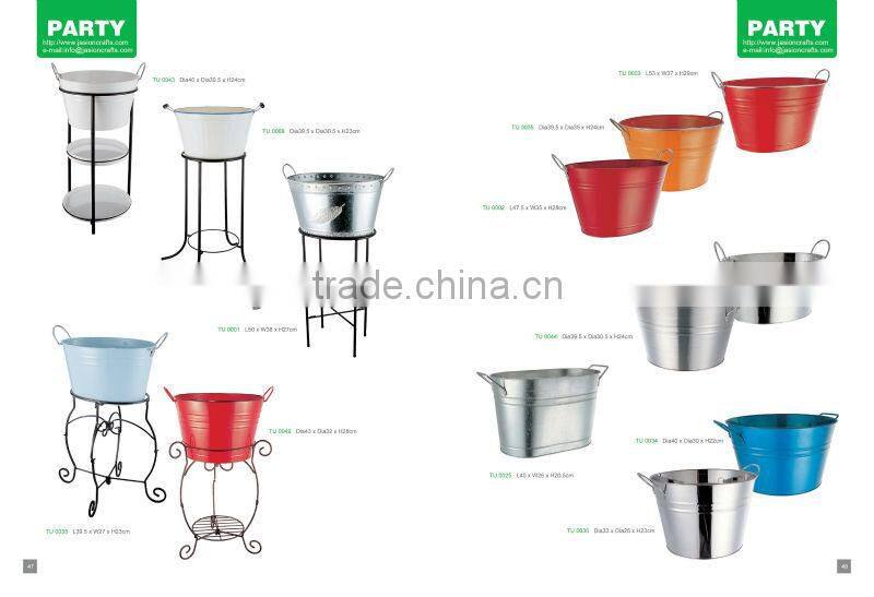 Medium Oval Galvanized Metal Steel Tub Bucket Pail Bin Storage Container Cold Drink bucket