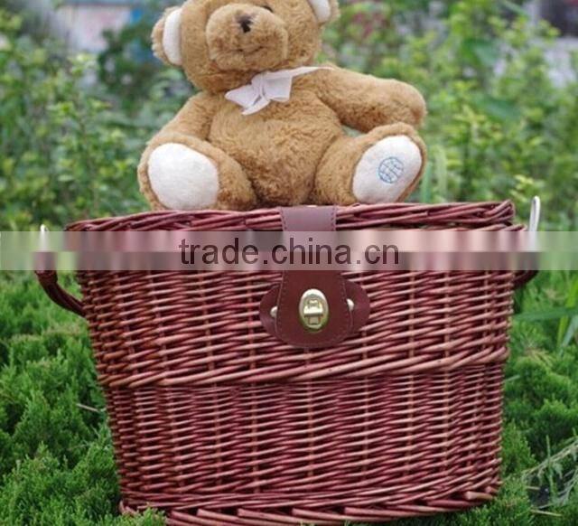 2014 wholesale wicker pet bike willow basket pet bike basket
