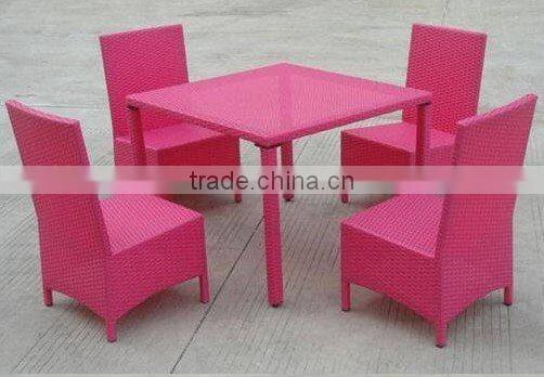 garden rattan pink dining set