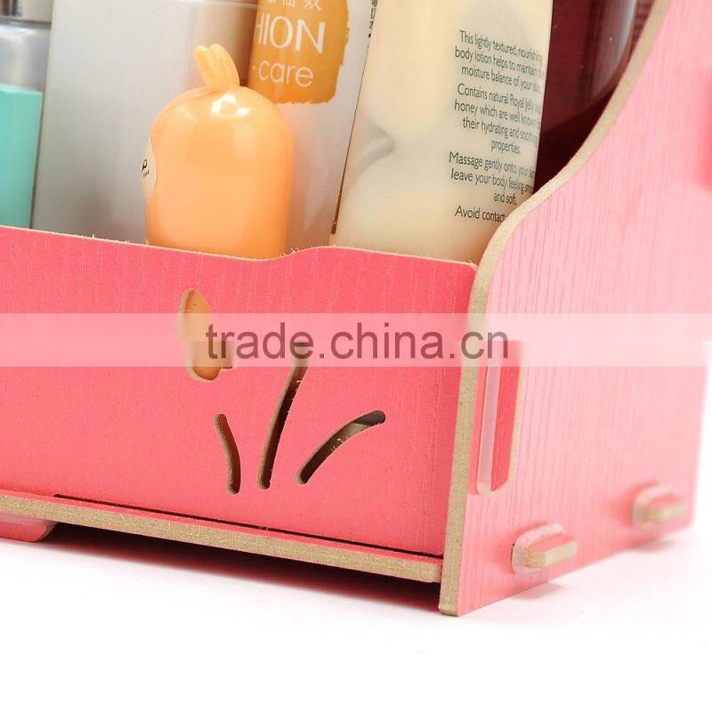 Korean box DIY desktop cosmetic storage box wooden makeup box