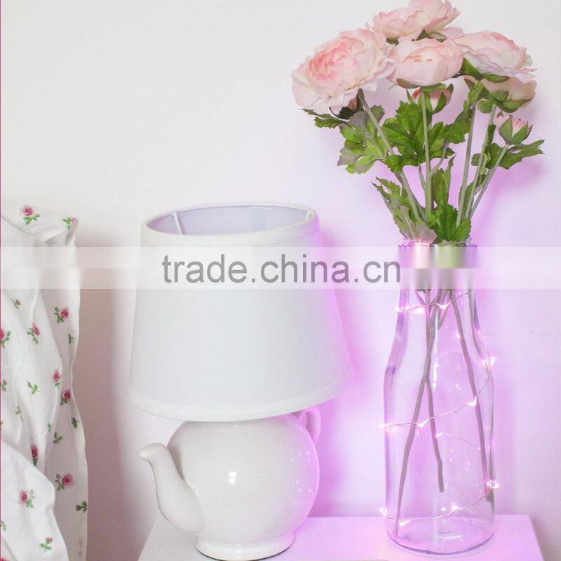 Button Battery Operated Fairy Lights with 20 Micro Warm White LEDs on Copper Wire