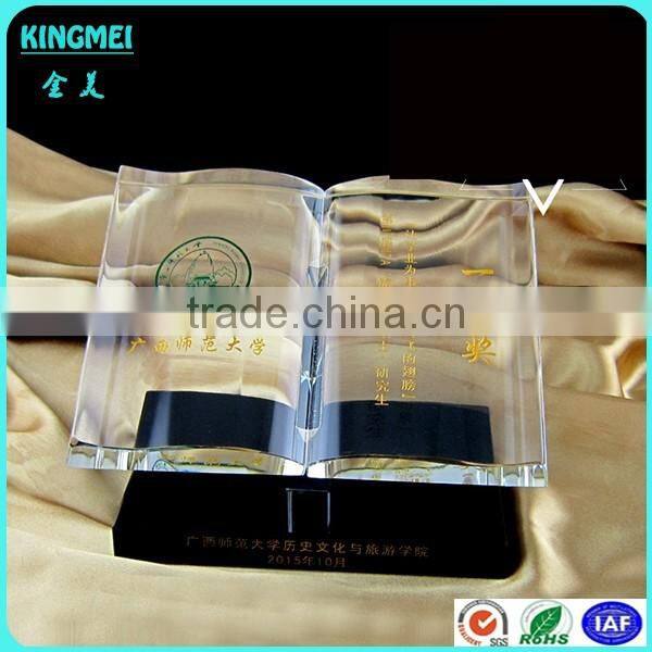 2015 Hot sale crystal glass Airplane model award for souvenir