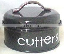 Metal cookie jar cake iron storage can cake tin