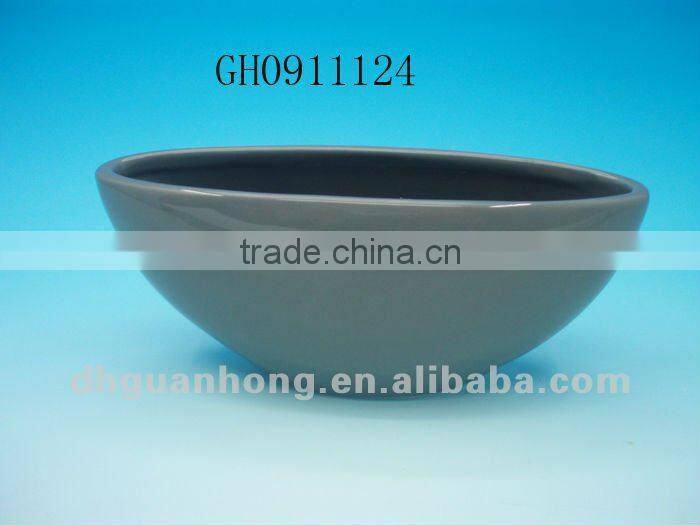 New design round grey DeHua ceramic flower pot