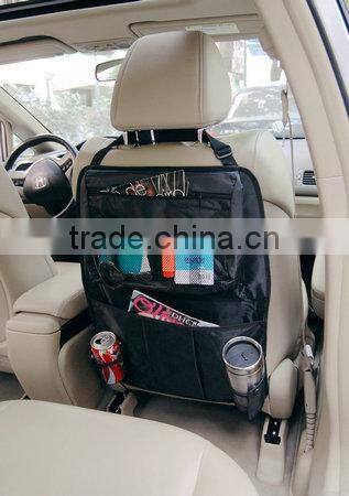 Car back seat organizer with tray for kids