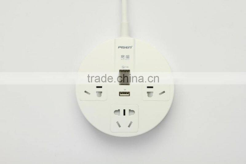 Multi Sockets Power Strip 3 Outlet with 3 USB Surge Protector Charging Station