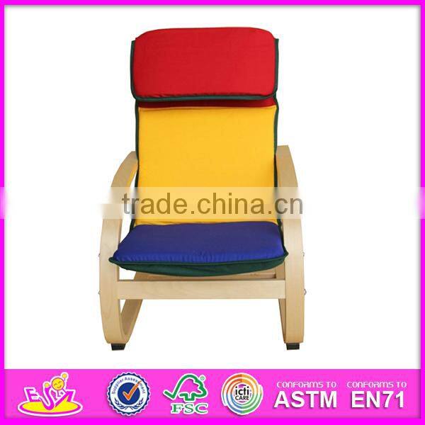 Colorful and cheap wooden relax chair,comfortable and stable wooden chair toy,wooden relax chair toy W08F039