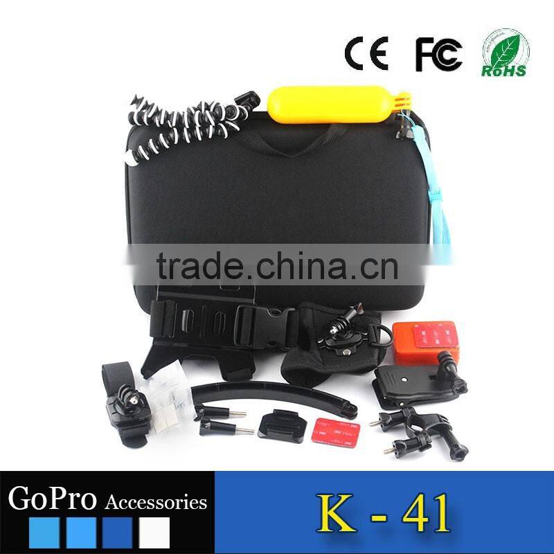 2016 hot selling wholesale 16 in 1 products kit for gopros heros 4 action camera accessories kit mount