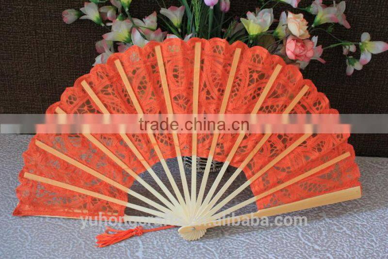 Promotional Chinese bamboo lace foldable fan