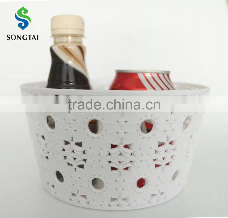 2016 new type pp circular plastic basket with sunflower