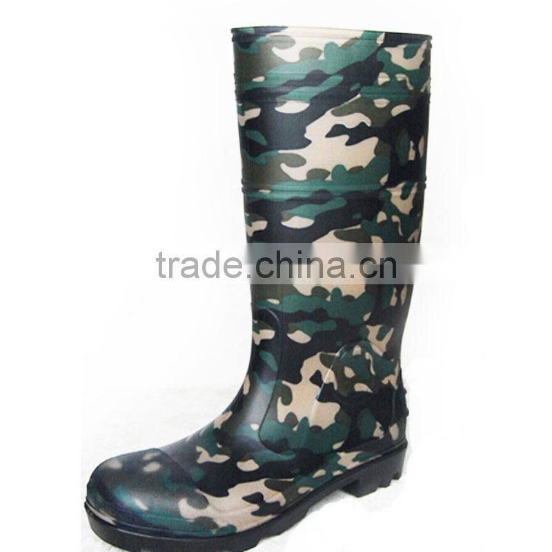 Camo Steel Toe And Sole PVC safety Rain Boots