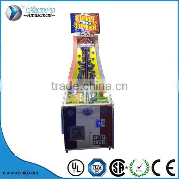Coin operated kids arcade ticket finger Eiffeled Tower amusement machine ticket lottery game machine