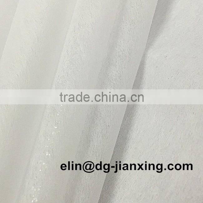 Adhesive one side tear away polyester fusible nonwoven gum stay interlining