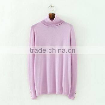 woolen sweater designs for ladies,choker high collar sweater or women with cotton , colorful knitted sweater