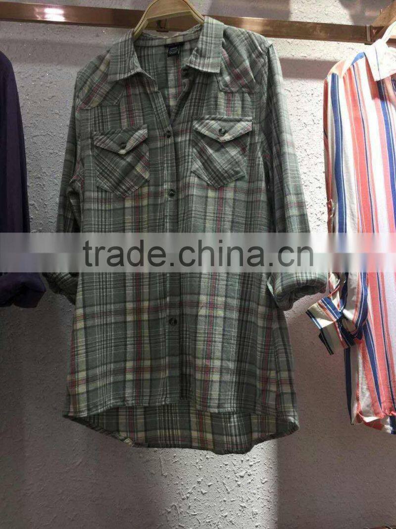 GZY linen fabric fashion for shirt women 2017 stock lots