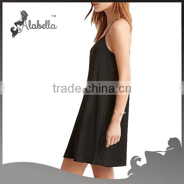 Wholesale dress women simple dress sleeveless dress 100%polyester