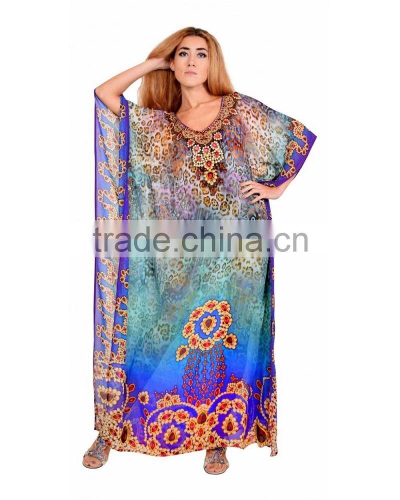 kaftan silk long/digital print kaftan/silk kaftan/dubai kaftan/moroccan kaftan/10
