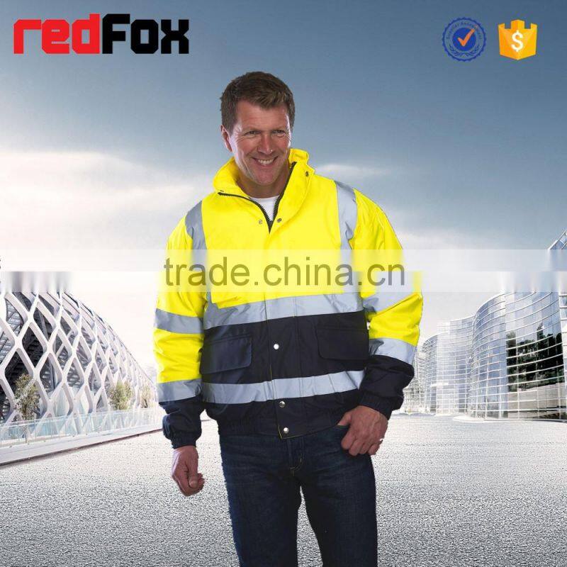 Hi viz soft shell waterproof reversible jacket