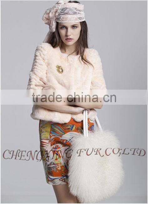 CX-H-24F Newest Fashion Real Tibetan Lamb Fur Lady Handbag Female Bag
