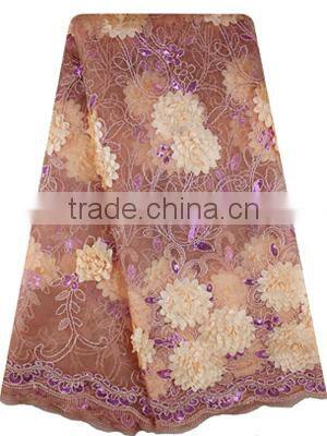 Bestway Textile FL0072 In Pink Color Dubai French Chantilly Lace Wholesale