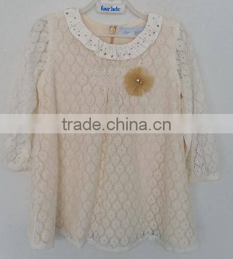 baby girls beige embroidered coat for Autumn