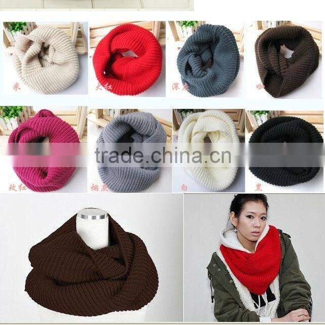 popular lovely girl winter knitted acrylic scarf factory in knit town