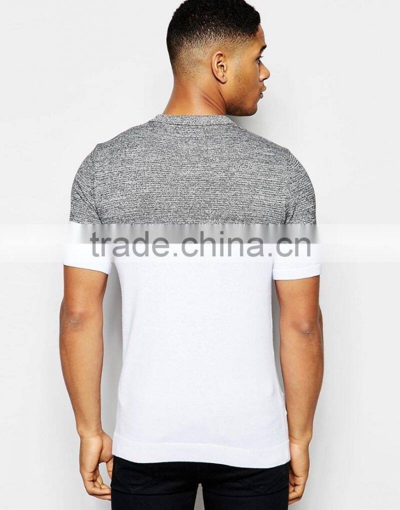 MGOO Promotional Teamwear Company Muscle Fit Knitted Polo Color Block Mens Shirts Body Building