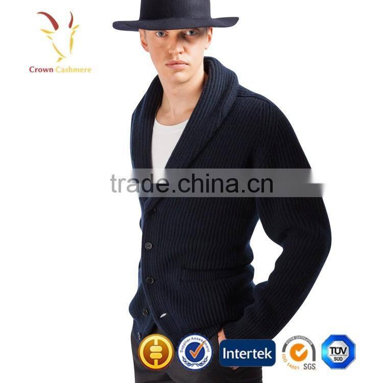 Blended Cashmere Mens Wool Casual Cardigan