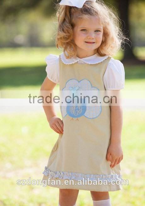 2017 Latest Children Halloween Clothing Kids Boutique Pumpkin Applique Dress New Girls Holiday Dress