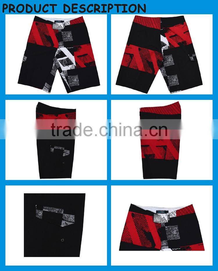 Black Polyester Surf Boardshorts Swimwear&Beachwear