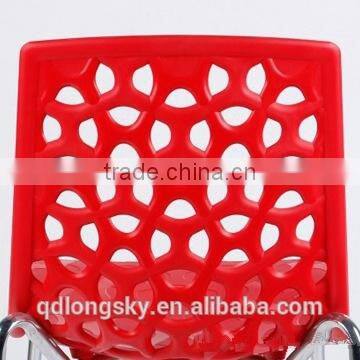 LS-4007 Wholesale new designed competitive price plastic hollow leisure chair Stackable PP Plastic Chair Dining Chair