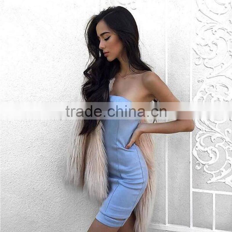 Runwaylover 044 Ladies 2017 Sexy Strapless Mini Bodycon Bandage Dress