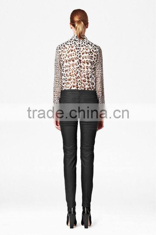 Leopard Print Design Chiffon Shirt/Blouse
