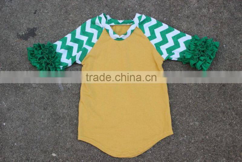 pernickety boutique baby girl raglan shirt ruffle long and the 3/4 sleeve wholesale 2016 winter shirt children girls top