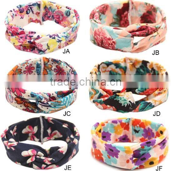 printed fabric kids headband, cross fabric headband for kids