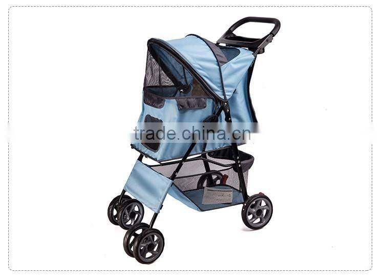 4 Wheels Pet Stroller Cat Dog Cage Stroller